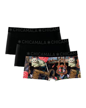 Chicamala Braguitas Bóxer para Mujer - Pack de 3 - Ropa Interior para Mujer