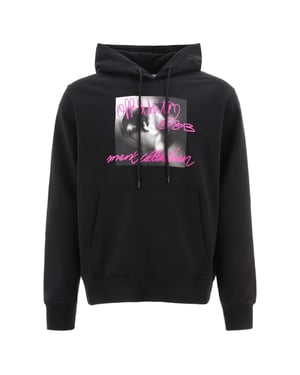 Off-White Sudadera con capucha negra de corte slim con diseño tipo Tornado
