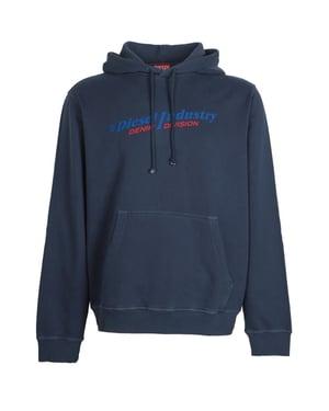 Diesel Industry Denim Division Logo sudadera con capucha azul marino