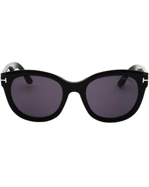 Gafas De Sol Tom Ford Con Montura Negra Brillante Y Lentes Ahumadas