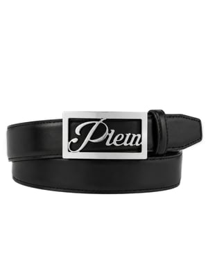 Plein Signature Log Leather Belt
