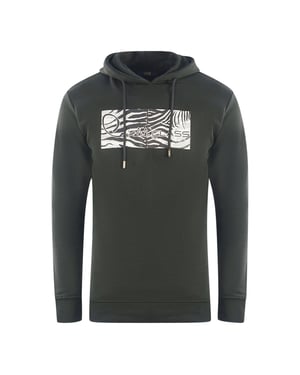 Sudadera negra con logo de estampado de cebra Cavalli Class