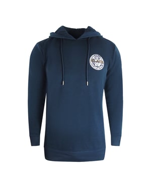 Cavalli Class sudadera con capucha azul marino con diseño de circulo grande