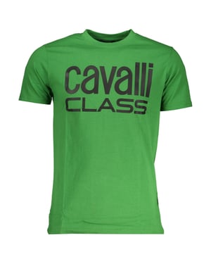 Camiseta Verde con Logo Negro Bold de Cavalli Class
