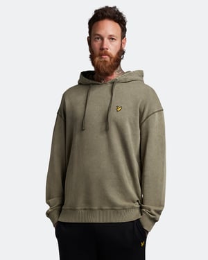 Sudadera con capucha verde con logo de la marca Lyle & Scott