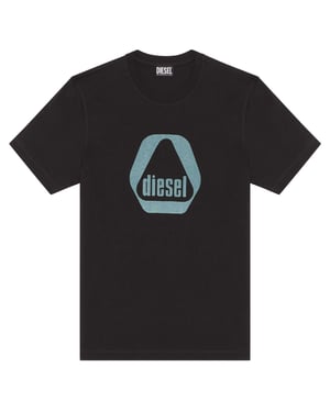 Diesel camiseta negra con logo triangular