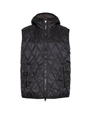 Chaqueta sin mangas acolchada negra con logo de la marca Diesel