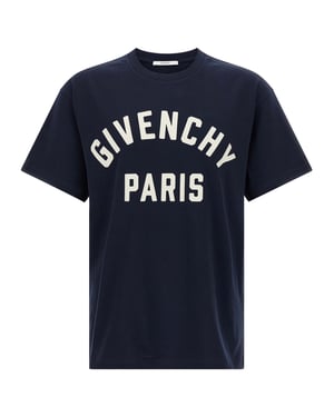 Camiseta de Algodón Azul Givenchy