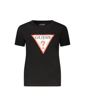 Camiseta de Mujer Guess Jeans de Algodón Orgánico Negra