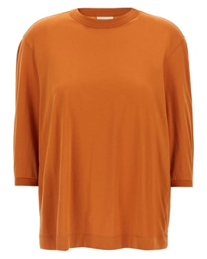 Camiseta de algodón naranja Dries Van Noten