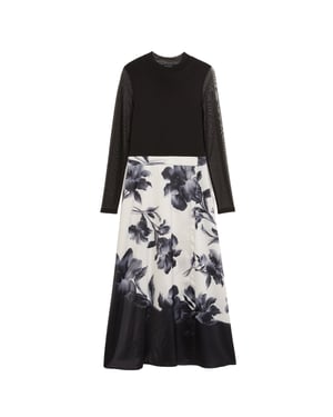 Vestido Midi Con Top De Malla Y Falda Estampada De Ted Baker Wmd Selnaa