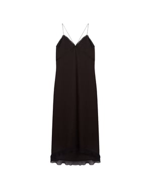 Vestido Negro Lencero Mylra De Ted Baker Con Detalle De Volantes