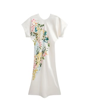 Vestido Columna Color Marfil Con Mangas Holgadas Y Corte Entallado De Ted Baker Myzan