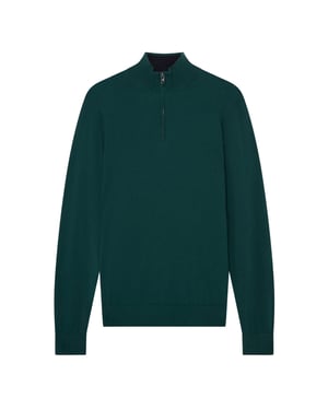 Sudadera Ted Baker Artiss Core Verde Oscuro Con Cremallera Hasta El Cuello