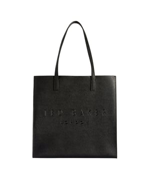 Bolso Grande Ted Baker Crosshatch Negro Con Icono