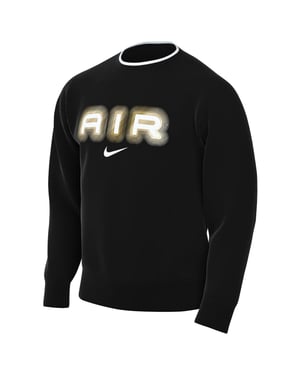 Sudadera Negra De Felpa Con Cuello Redondo Nike Air