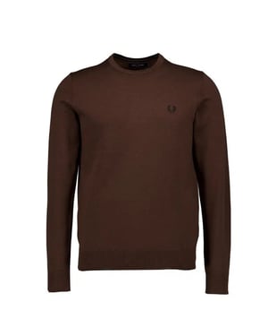 Jersey Clásico De Cuello Redondo Color Tabaco Quemado De Fred Perry