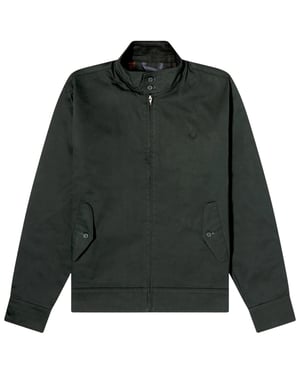 Chaqueta Harrington Encerada Verde Noche De Fred Perry