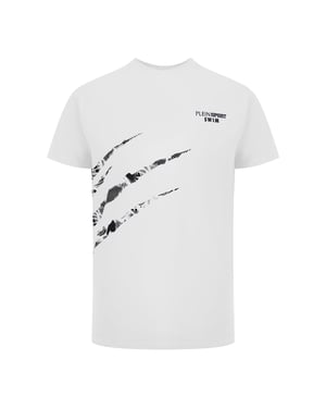 Camiseta Blanca Con Logo Rascado De Plein Sport