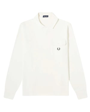 Suéter De Manga Larga Color Crudo Con Espalda En Bucle De Fred Perry