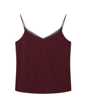 Top Camisero Color Burdeos Con Inserciones De Gasa Lulea De Ted Baker