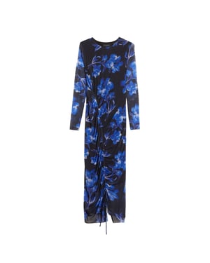 Vestido Azul Ajustado De Malla Estampada Marliyy De Ted Baker