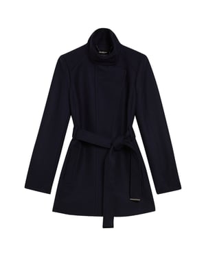 Abrigo Corto Azul Marino Con Cuello Alto De Ted Baker Icombis