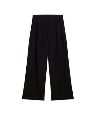 Pantalones Negros De Lino De Talle Alto Kyfaat De Ted Baker