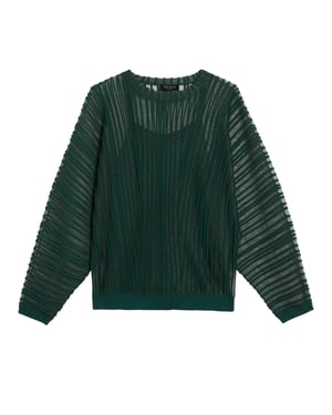 Top De Punto Verde Oscuro Con Rayas Transparentes Nelly De Ted Baker
