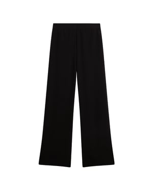Pantalón De Crepé Negro De Pierna Ancha Con Detalle De Ribete Gorjja De Ted Baker