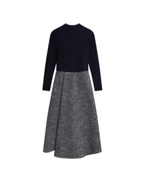Vestido Midi Azul Marino De Punto Con Cuello Alto Ted Baker Abieb