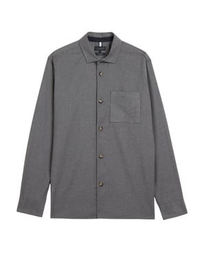 Camisa Extragrande De Mezcla De Lana Gris Claro Ted Baker Gaius