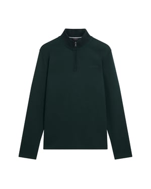 Media Cremallera Verde Oscuro Con Ribete De Panal De Abeja De La Marca Ted Baker Crabtre