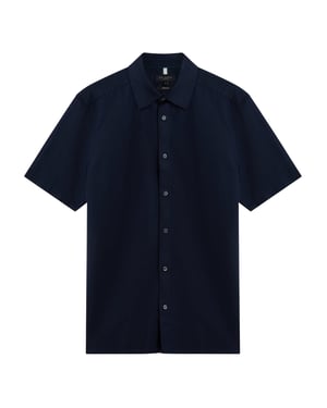 Camisa De Lino Azul Marino Ted Baker Zebra Regular