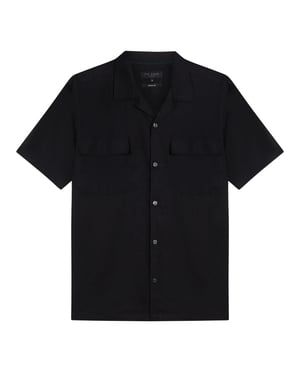 Camisa Negra De Doble Bolsillo De Corte Regular De Ted Baker