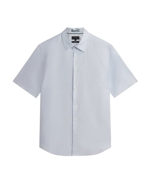 Camisa De Lino Azul Claro Palomas De Ted Baker