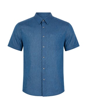 Camisa De Lino Azul Marino Palomas De Ted Baker