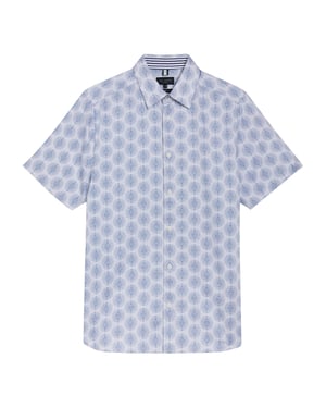 Camisa Blanca De Manga Corta Con Estampado Geométrico Circular Pearsho De Ted Baker