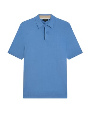 Polo Azul De Punto Nickk De Ted Baker
