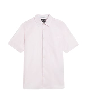 Camisa De Lino Rosa Palomas De Ted Baker