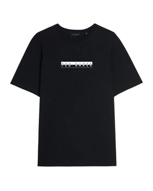 Camiseta Negra Con Estampado Albar De Ted Baker