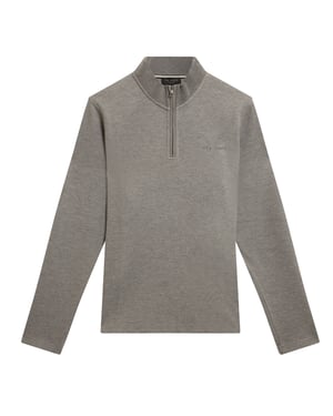 Suéter de media cremallera gris medio con ribete de panal Crabtre de Ted Baker