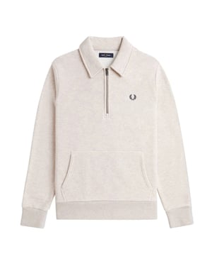 Jersey De Punto Fred Perry Half Zip Porridge Marl