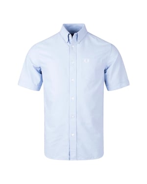 Camisa Oxford De Manga Corta Color Gris Claro De Fred Perry