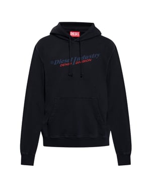 Diesel Industry Denim Division Design sudadera con capucha negra