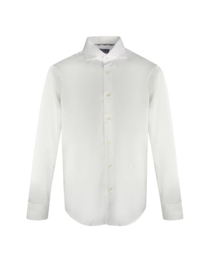 Camisa blanca de manga larga con logo liso de Aquascutum