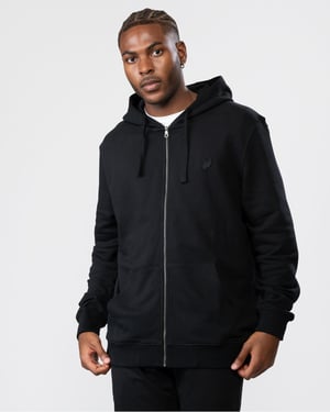 Sudadera Con Capucha Y Cremallera En Negro Azabache Con Águila Tonal De Lyle &amp; Scott
