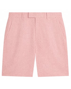 Pantalones Cortos De Lino Elástico Rosa Claro Ted Baker Kenleys