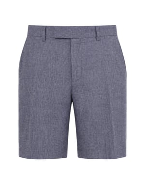 Pantalones Cortos De Lino Azul Elástico Ted Baker Kenleys
