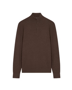 Jersey Marrón De Punto Con Media Cremallera Y Costura En T Kurnle De Ted Baker
